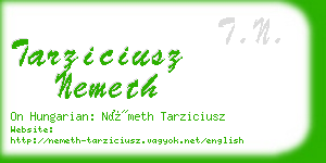 tarziciusz nemeth business card